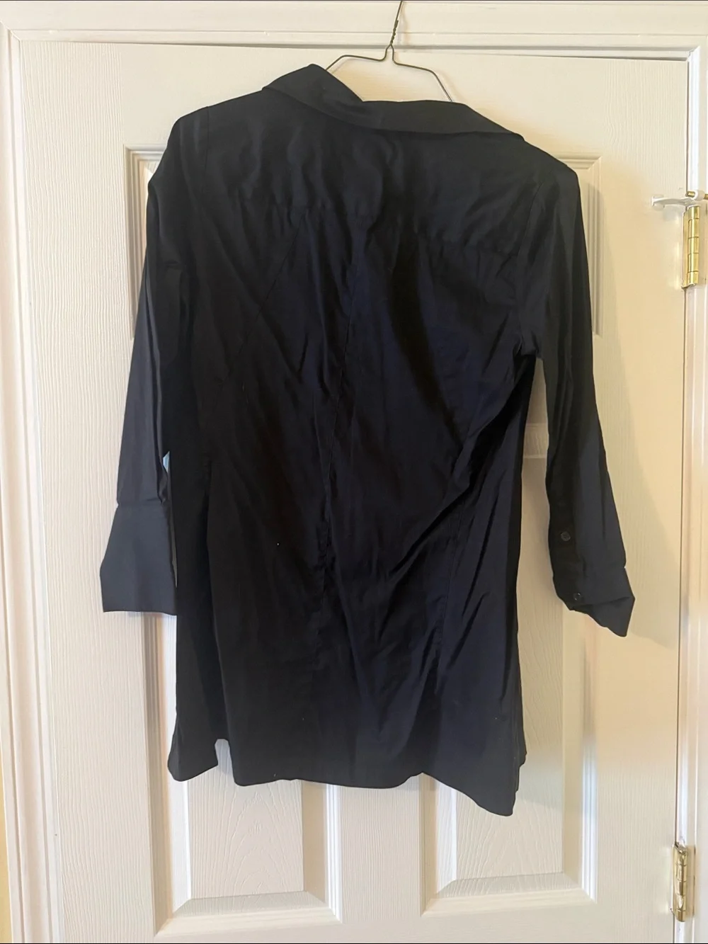 Chico's Black Longline Collared Tunic Shirt